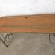 Bureau double d'écolier 1960 en chêne