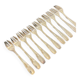 Set of 11 silver-plated cake/oyster forks Guildart 1960 vintage