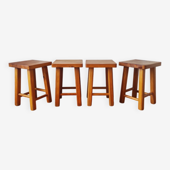 Vintage solid pine stools 1970