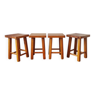 Vintage solid pine stools 1970