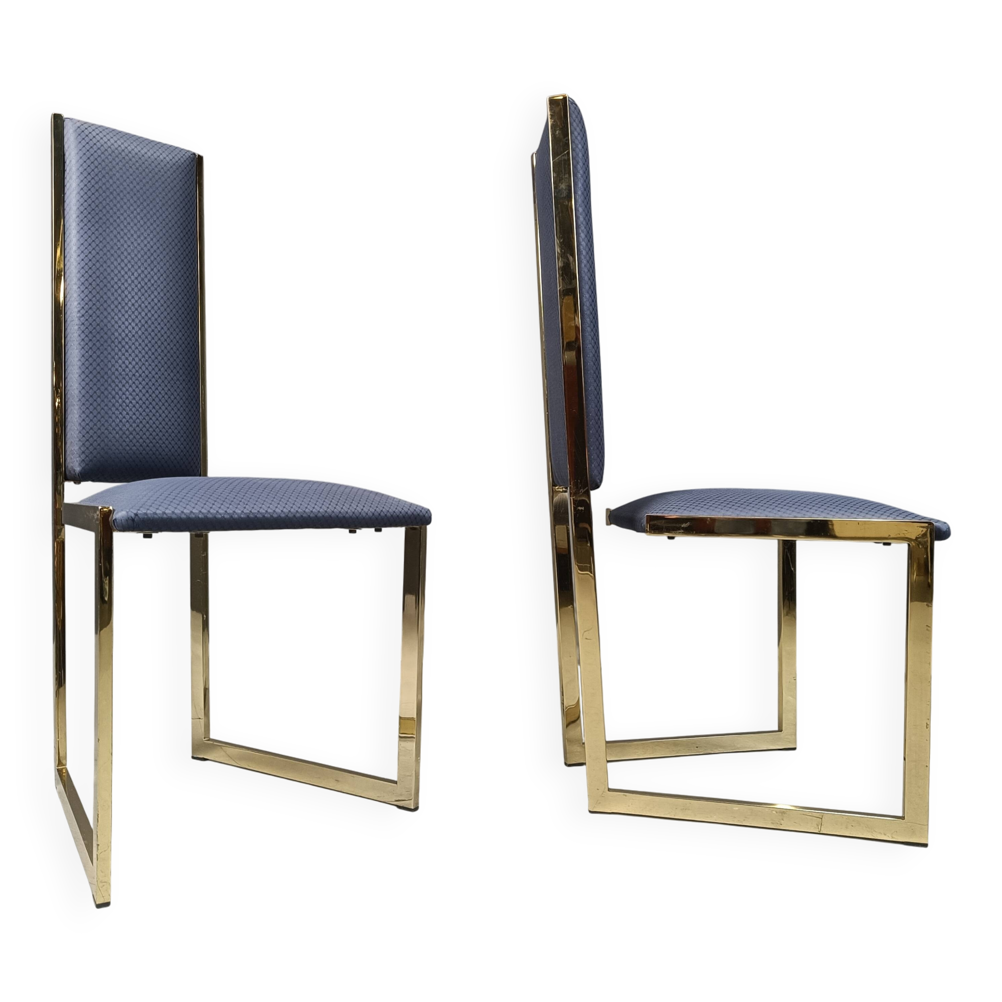 Vintage brass dining chairs set of 6 - 1970s