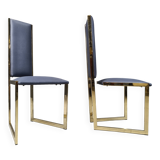 Vintage brass dining chairs set of 6 - 1970s