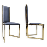 Vintage brass dining chairs set of 6 - 1970s