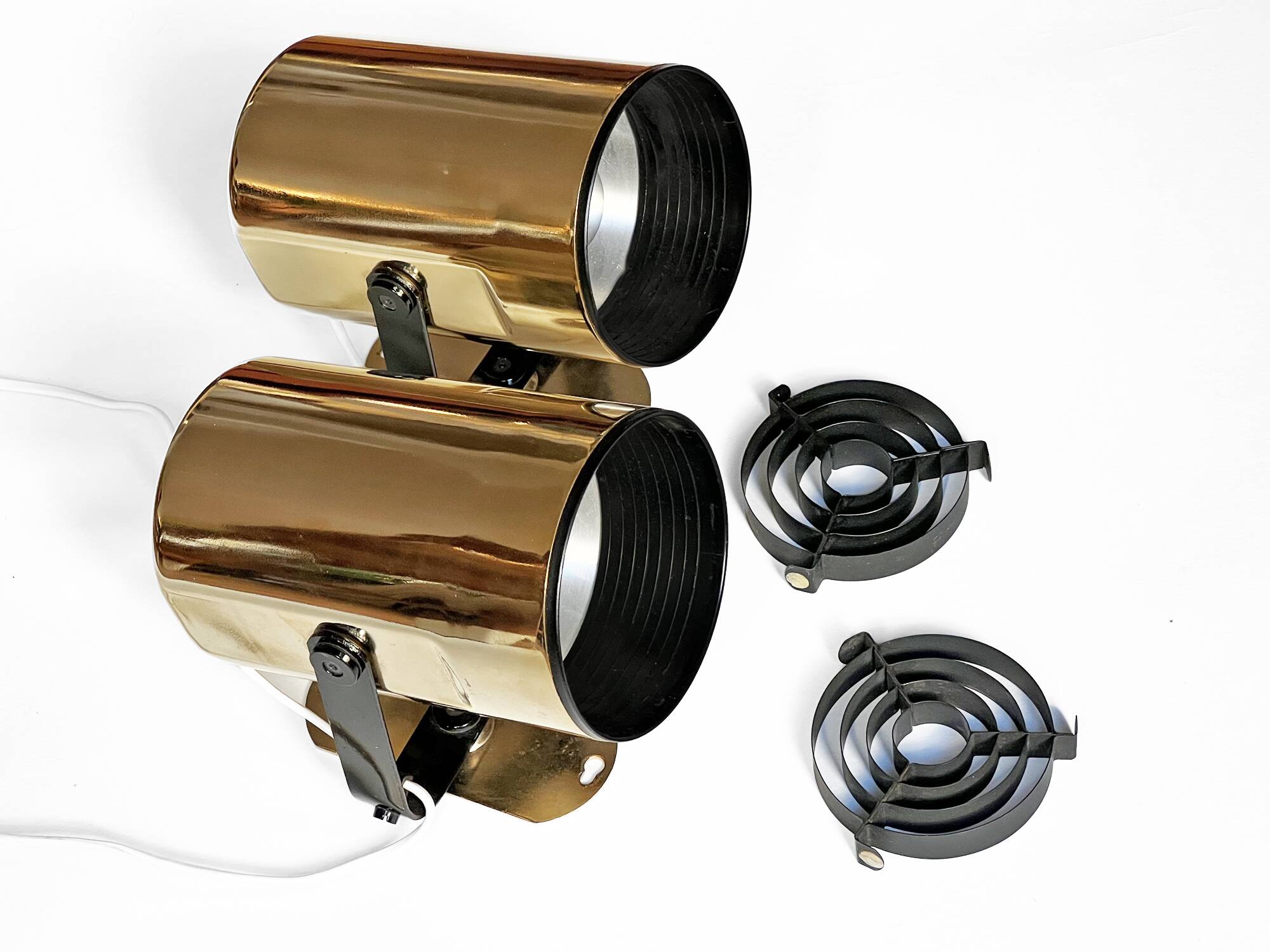 Pair of golden wall lights "Orion" by Per Sundstedt for Kosta Lampan. Sweden 1970s