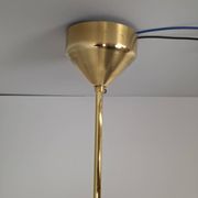Napako Midcentury Modern Pendant Lamp in Opaline Glass and Brass, Czechoslovakia