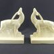 Onnaing, pair of Art Deco crackled antelope bookends