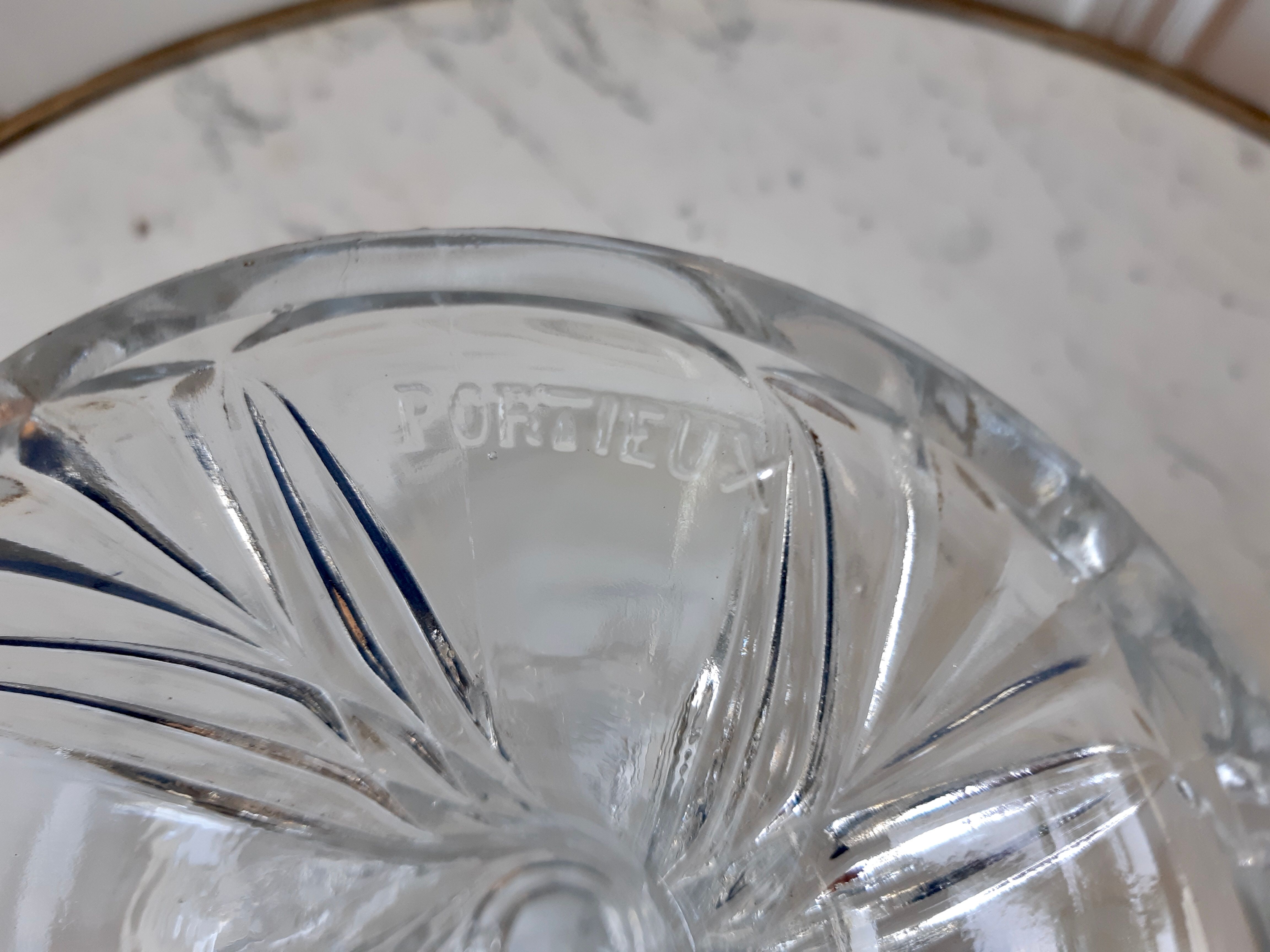 Portieux crystal fruit cup signed 50s