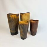 Set de 4 vases en céramique de style moderne du milieu du siècle Gunnar Nylund Rörstrand Suède