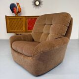 Old vintage 60s fabric lounge chair