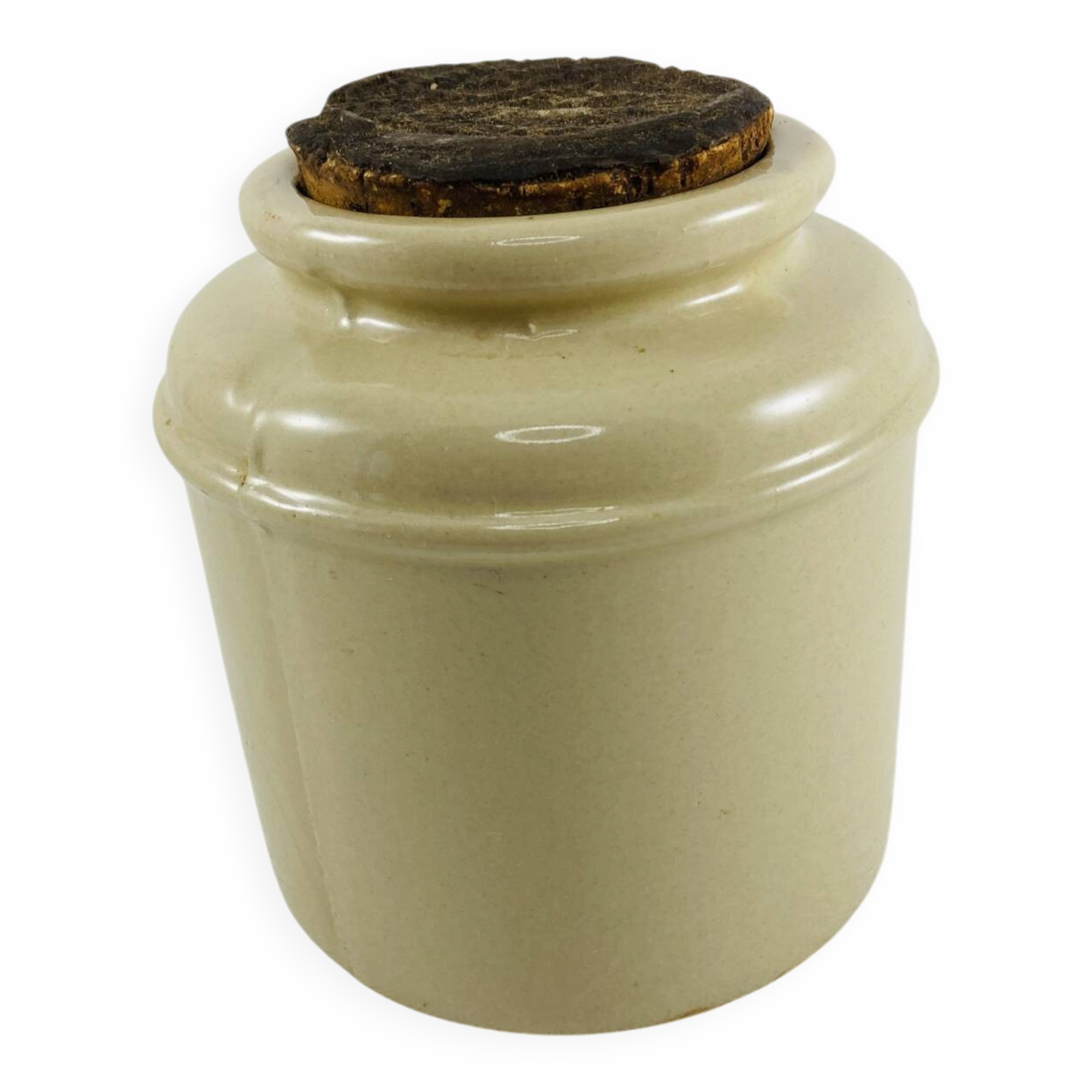 Old Mustard Pot from Meaux in Stoneware 1900-1940