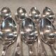 12 silver-plated metal soup spoons, Ercuis silversmith, Mousseline pattern, 22.1cm