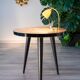 50s tripod pedestal table, side table, wood and coated metal