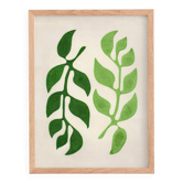 Peinture originale sur papier -30x40cm -  Leaf - M898 - signée Eawy