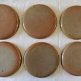 Lot 6 plates flat vintage handmade sandstone
