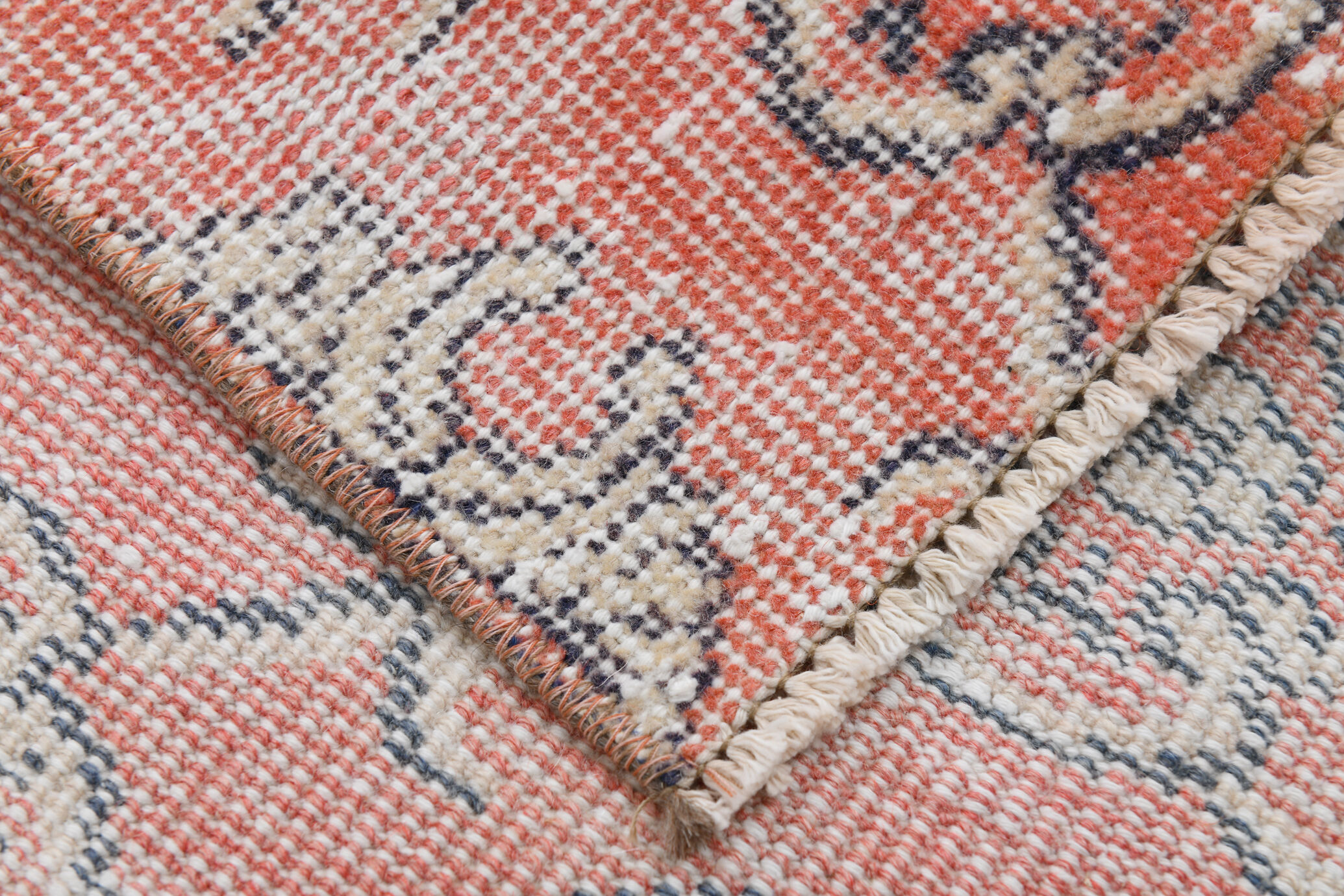 Floral red turkish runner rug, 324x90cm