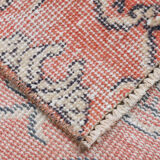 Floral red turkish runner rug, 324x90cm