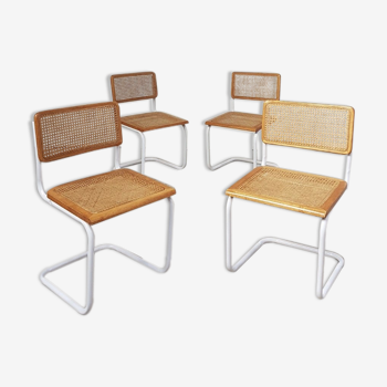 Set of 4 Habitat cesca dining chairs by Marcel Breuer, 80
