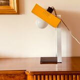 Space age yellow cubic table lamp, Italy 1970s