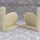 Pair of vintage alabaster bookends decor flower 1970