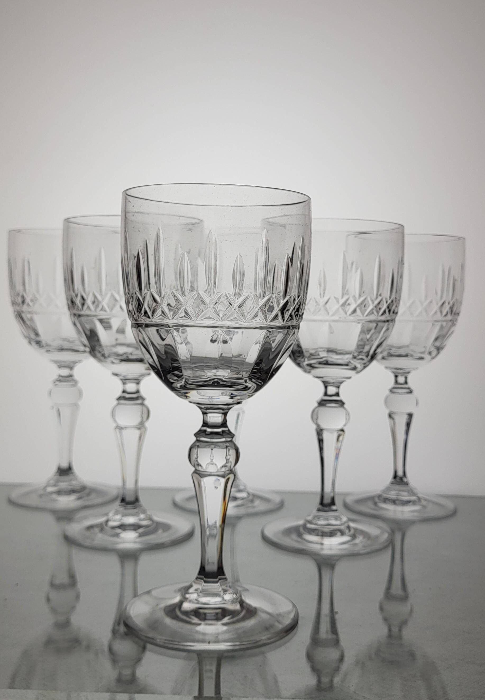 6 signed crystal water/wine glasses