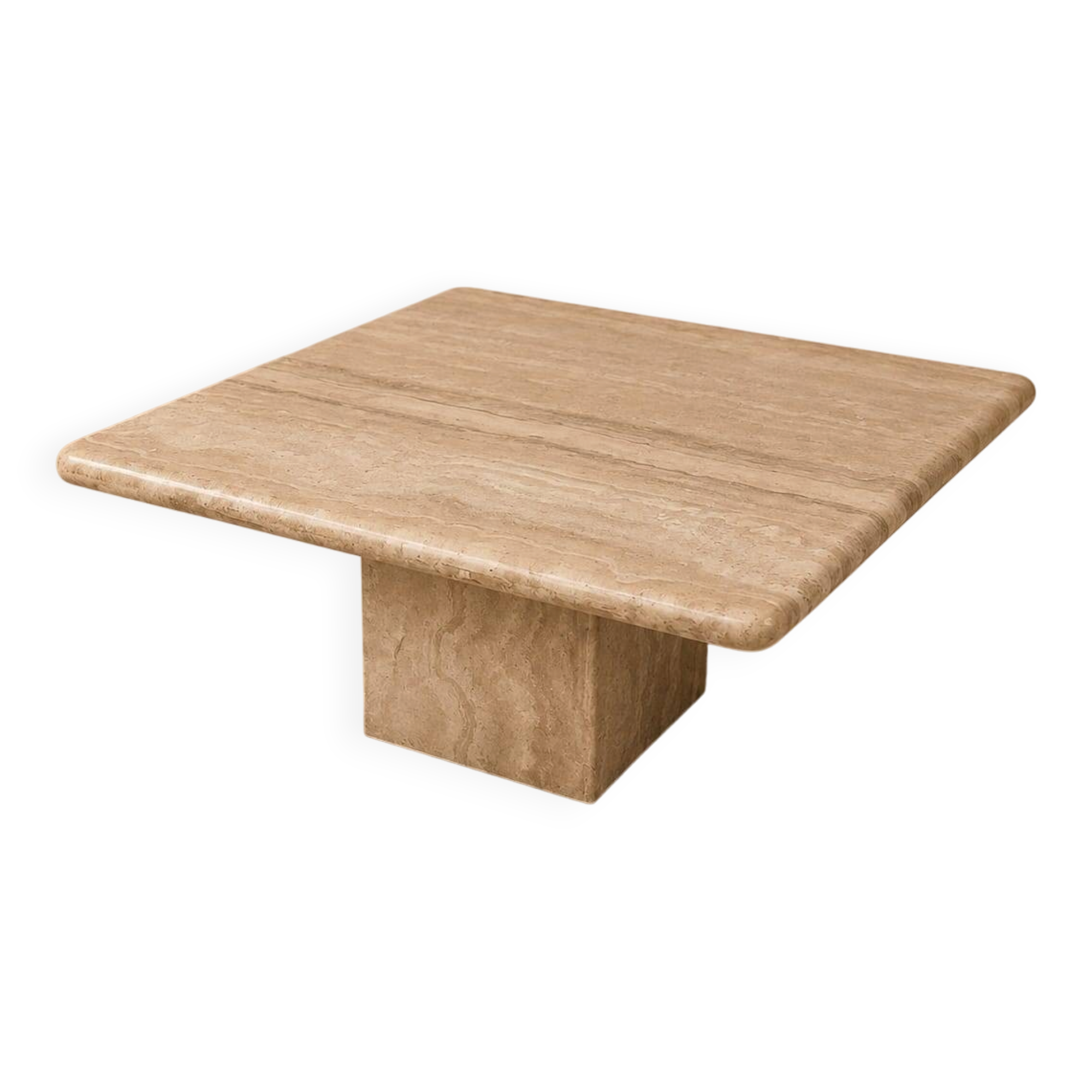 Vintage Italian travertine coffee table, 1970s