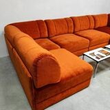 Vintage design modular sofa 'Burnt orange'