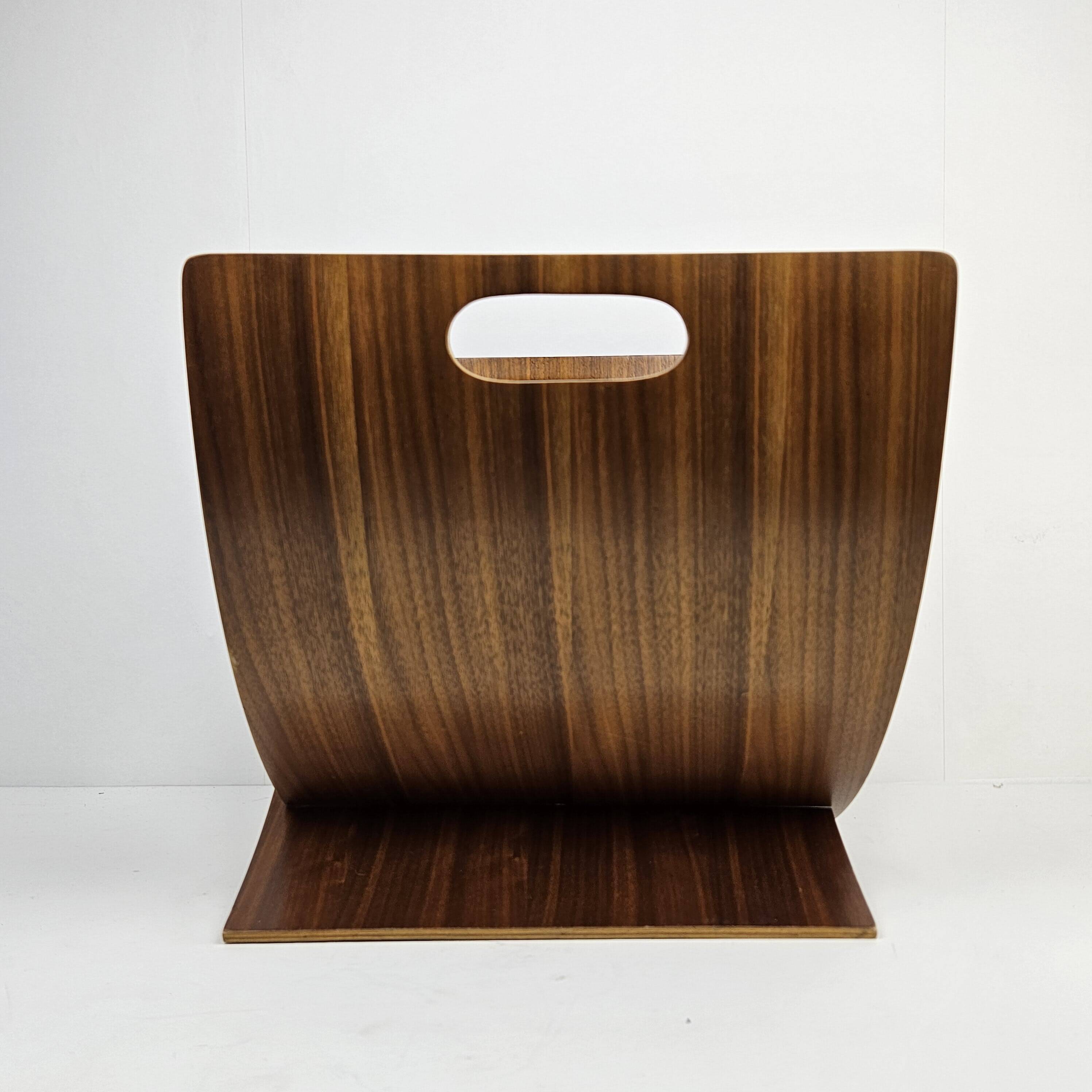 Scandinavian Magazine Rack in Teak Veneered Plywood, 1970's