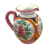 Porseleinen vintage roze kan met bloemen