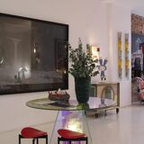 Shimmer Circular Table Made of Art Glass and Desgined by Patricia Urquiola