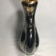 Old glazed ceramic, cove black & gold signed pitcher tess vintage