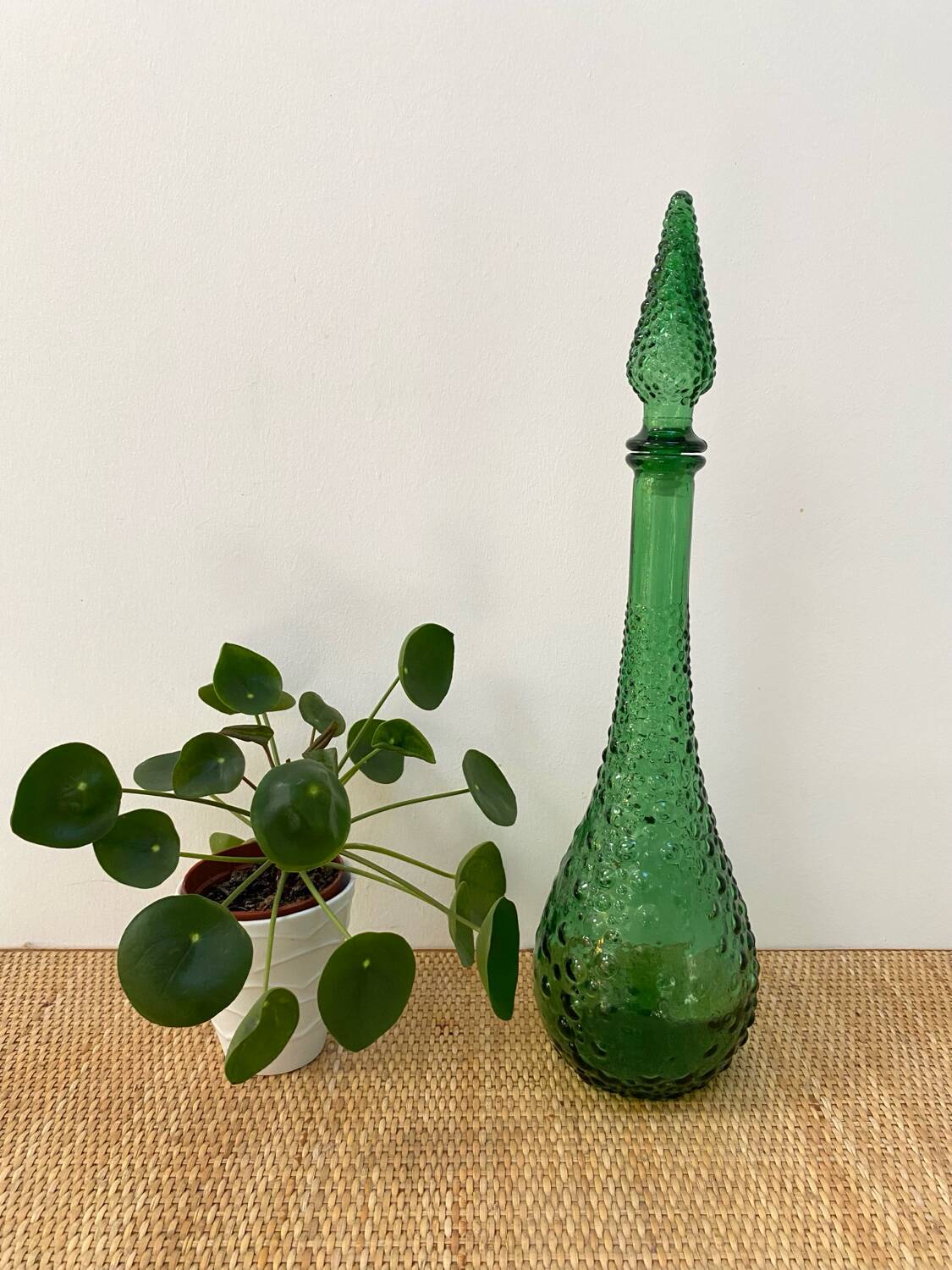 Green bubble carafe Empoli from the 1960s