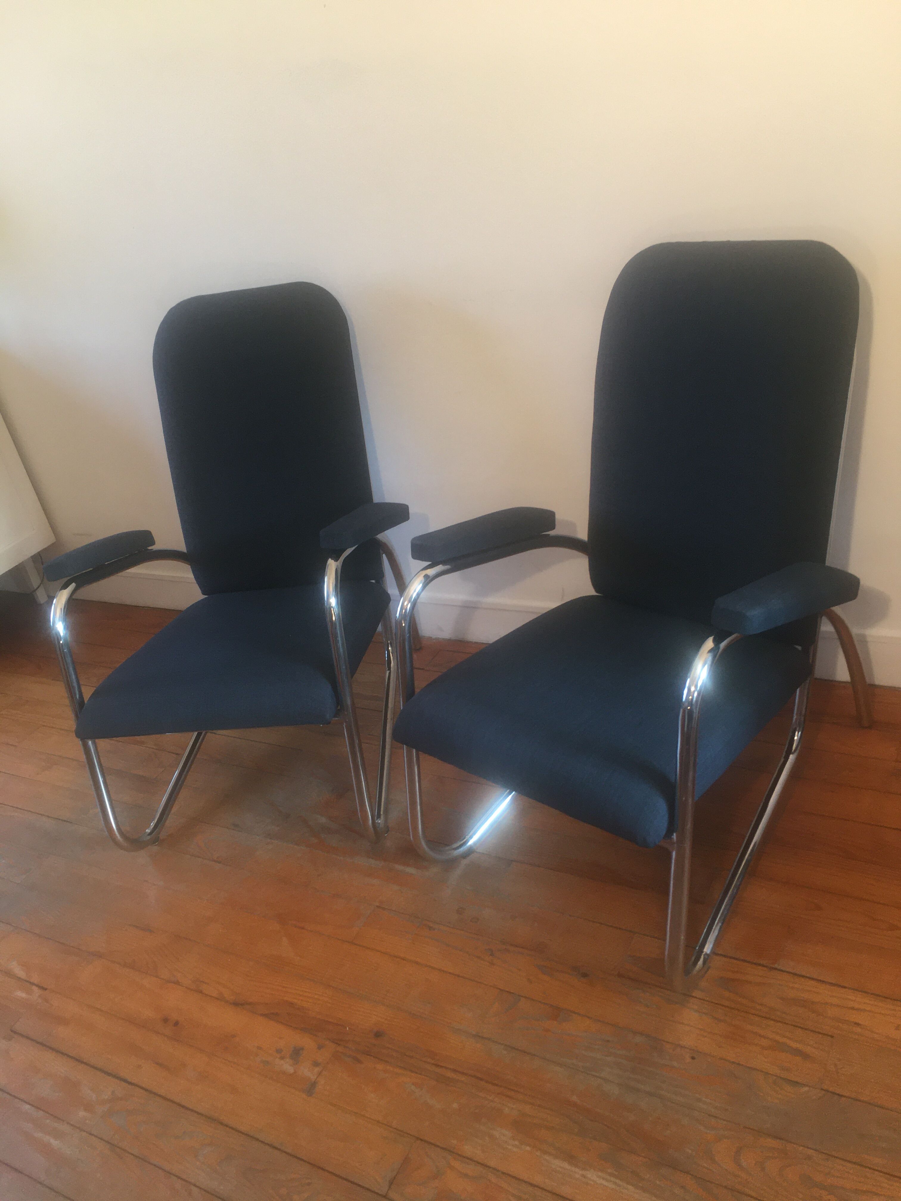 Pair of modernist armchairs 50s