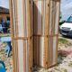 Paravent 4 Vantaux Bois et Tissus Vintage