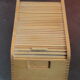 Old card box with drop-down pane