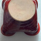 Very Pretty Vintage 50s Cup in Red Enameled Stoneware Clover Shape 🍀