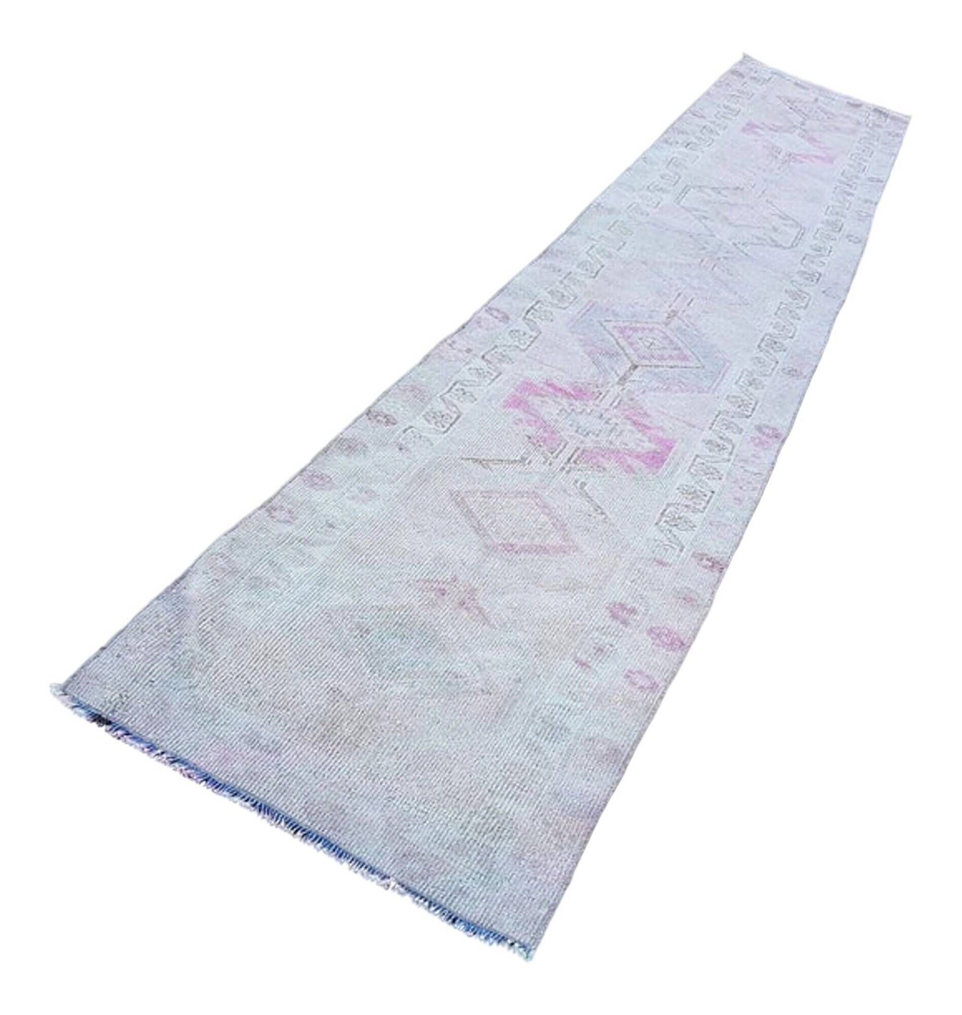 Vintage Turkish hallway rug 76x410 cm