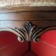 Antique corner cabinet in Louis XV style, topped with a marble surface.