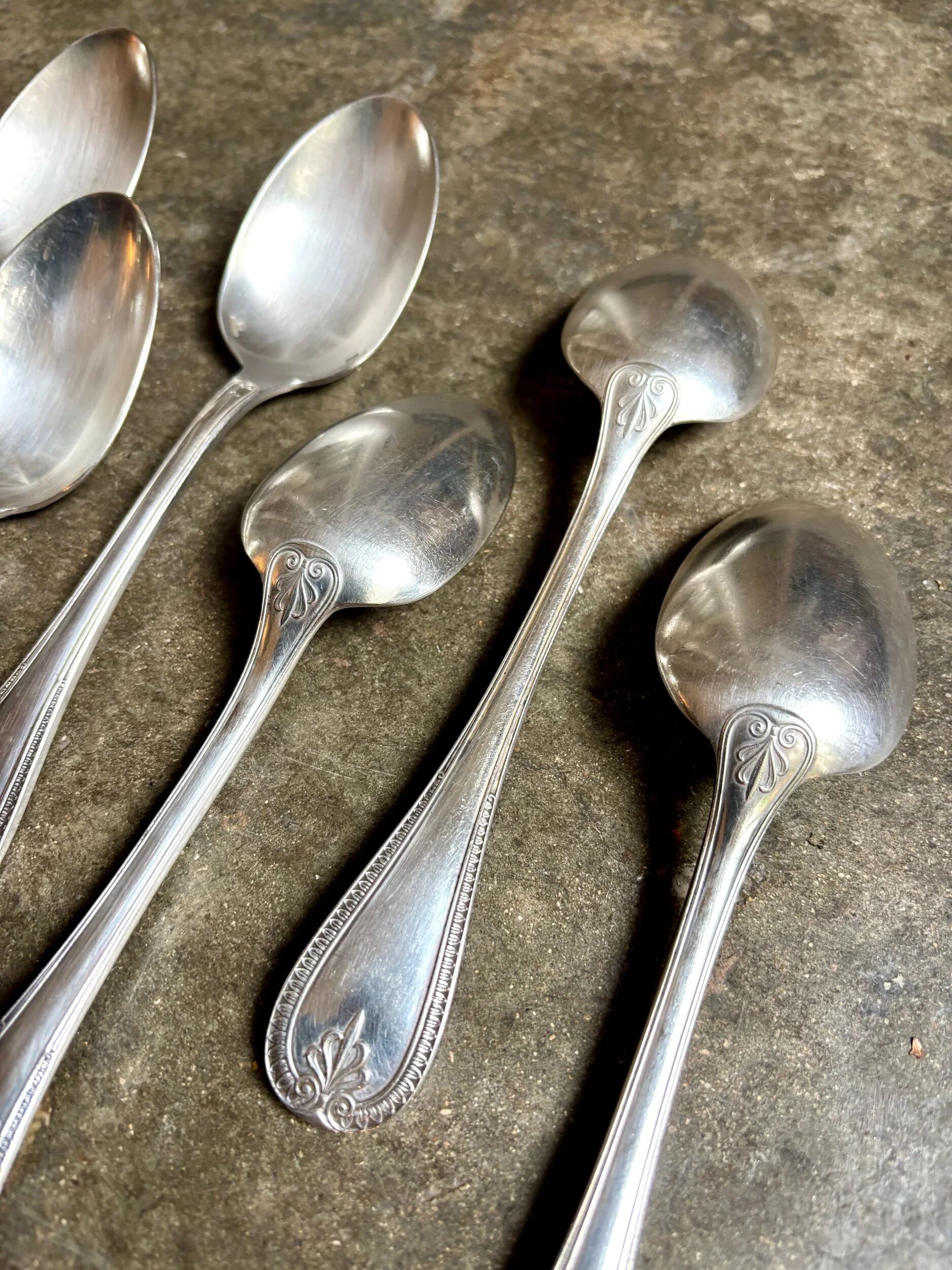 6 Christofle silver-plated tablespoons, "Malmaison" service.