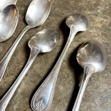 6 Christofle silver-plated tablespoons, "Malmaison" service.