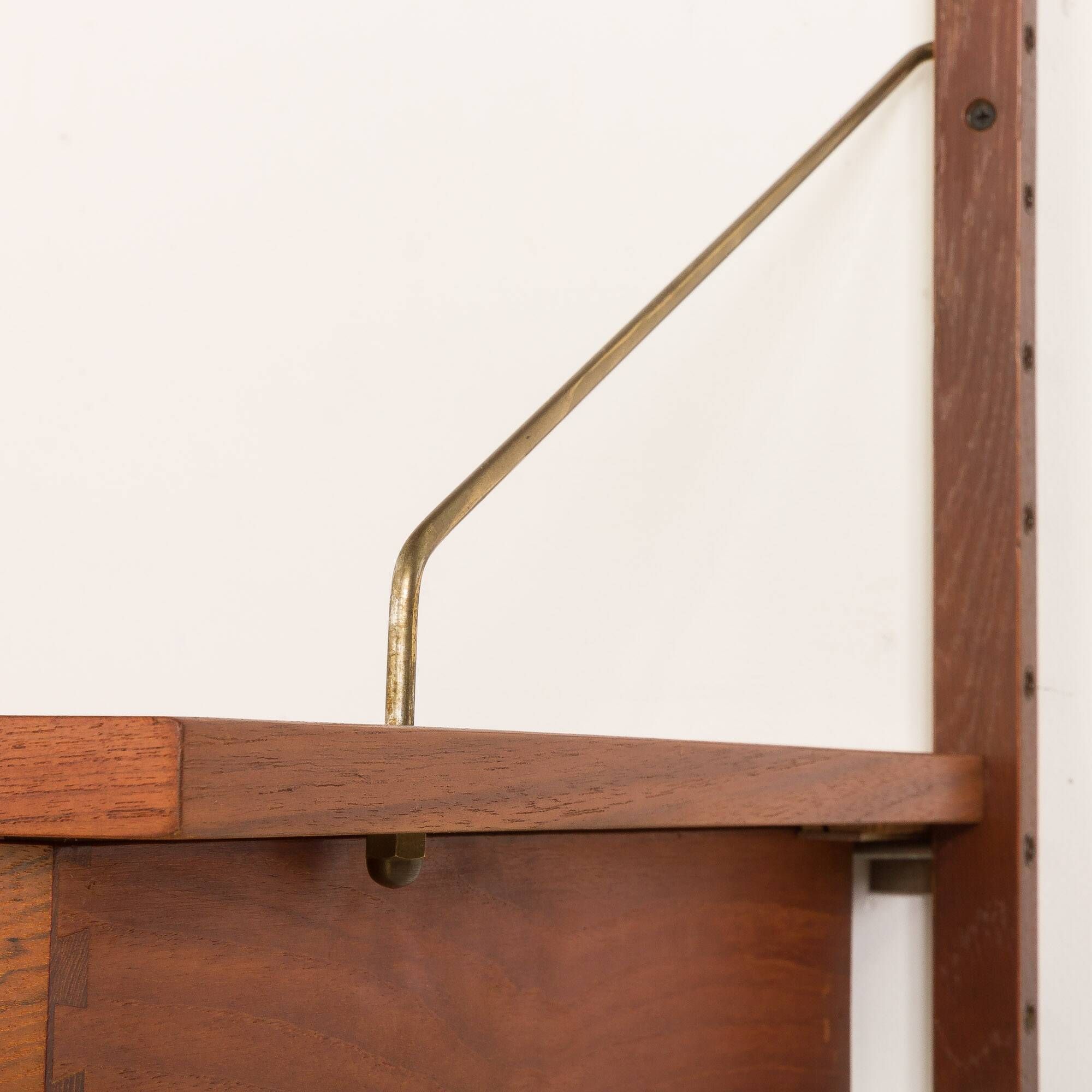 Danish vintage teak home office shelving unit, 1960s