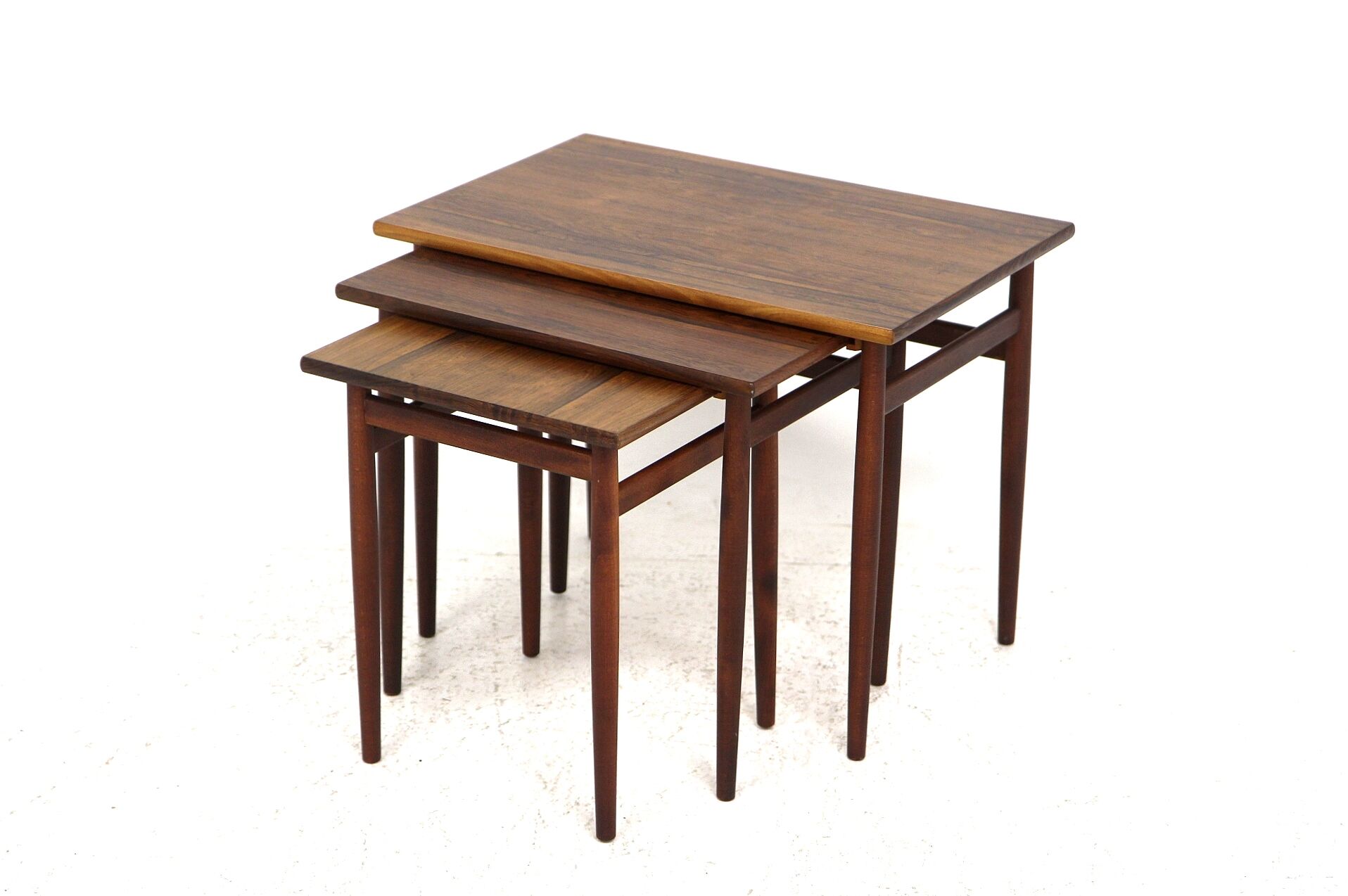 Set of 3 rosewood trundle tables, Sweden, 1960