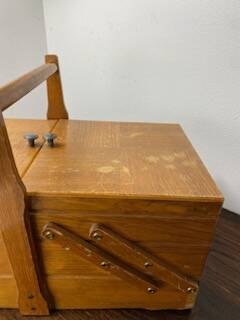 Wooden sewing box