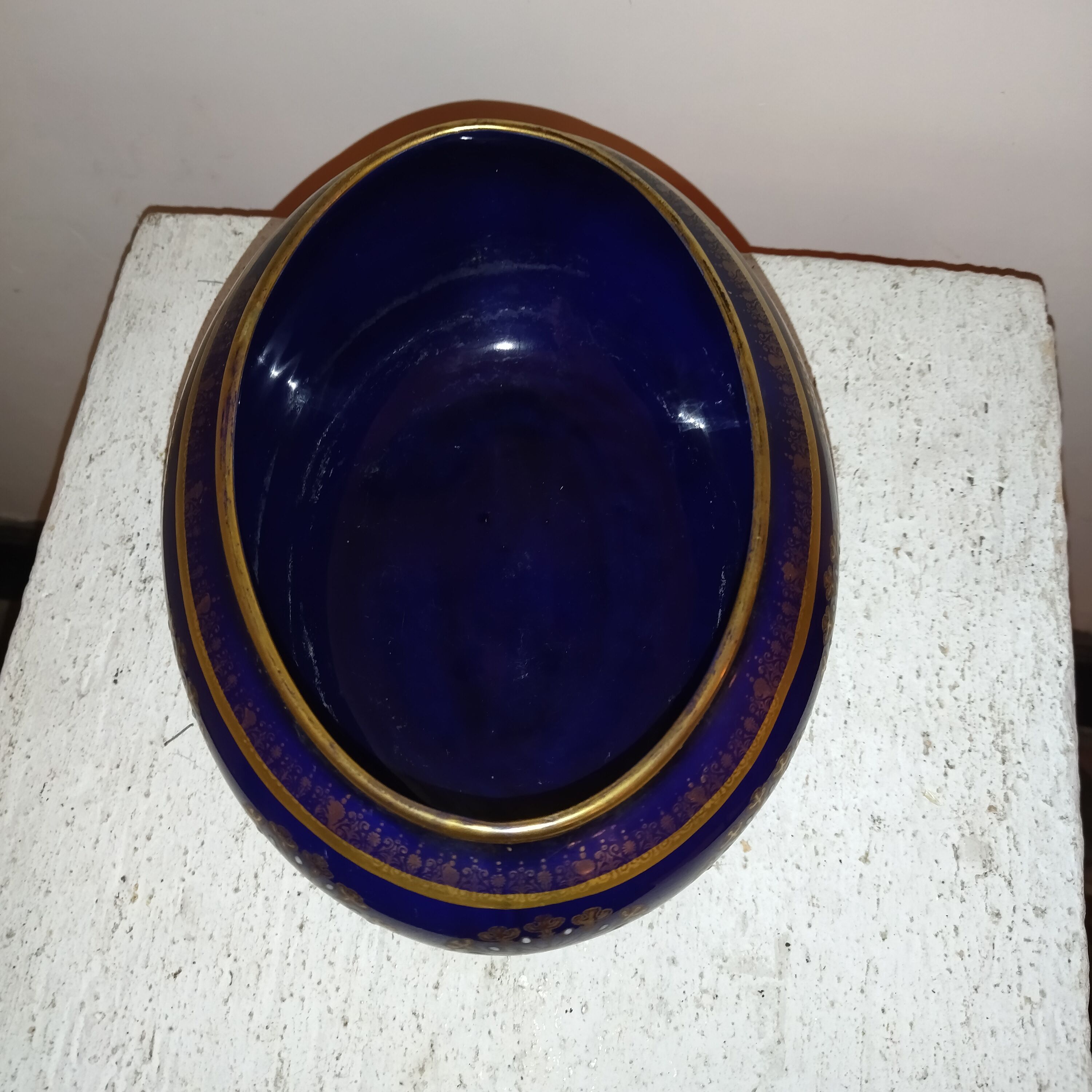 Planter vase or potenware cache enamels art-nouveau 1900