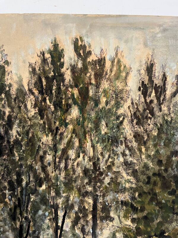 « Arbres » huile sur carton signé