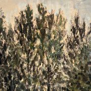 "Trees" oil on cardboard signed