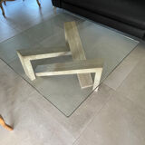 Table basse verre travertin roche bobois