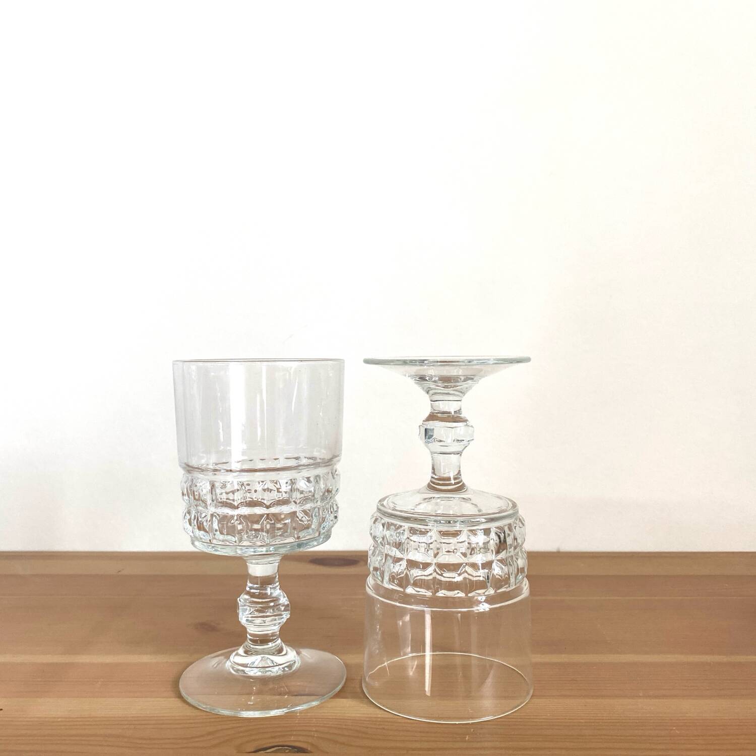 Water glass - vintage - Luminarc - "Quadrille" model - Very good condition