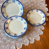 Lot of 9 dessert/starter plates Badonviller model Denise blue 1900-1905