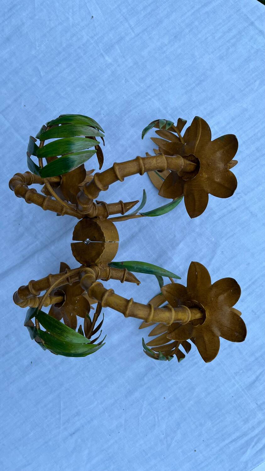 Pair of metal wall lights from the 60s/70s