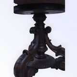 Table basse / d'appoint réglable en bois sculpté - Style Henri II - 1900.